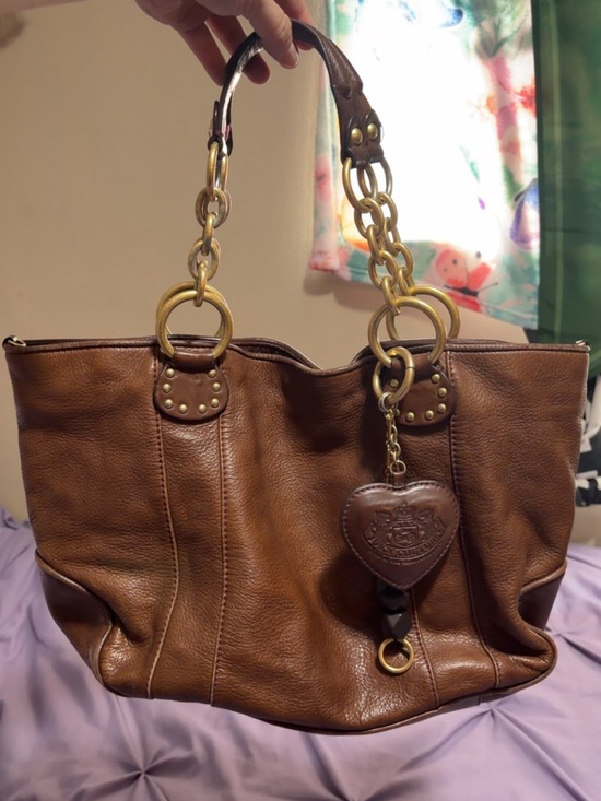 Handbags - Juicy couture Brown Leather Tote Bag with Chain Handles